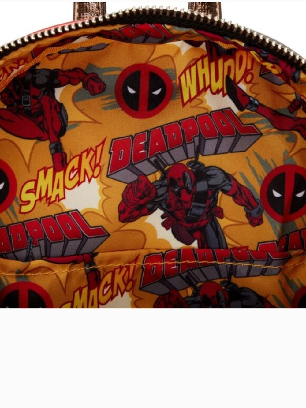 Loungefly Deadpool Red Black Metallic Mini Backpack - Picture 4 of 6
